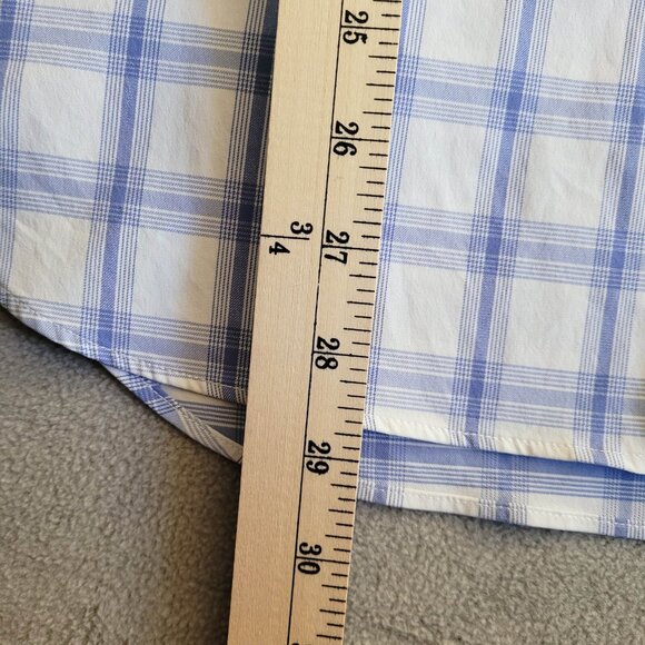 Bonobos Shirt Mens Large White and Blue Check Standard Fit Long Sleeve - Picture 7 of 13